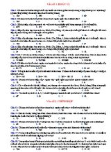 Trắc nghiệm Toán 11 - Bài 2 Hoán vị chỉnh hợp tổ hợp (Có đáp án)